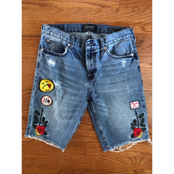 Mens Pacsun Skinny Denim Shorts With 